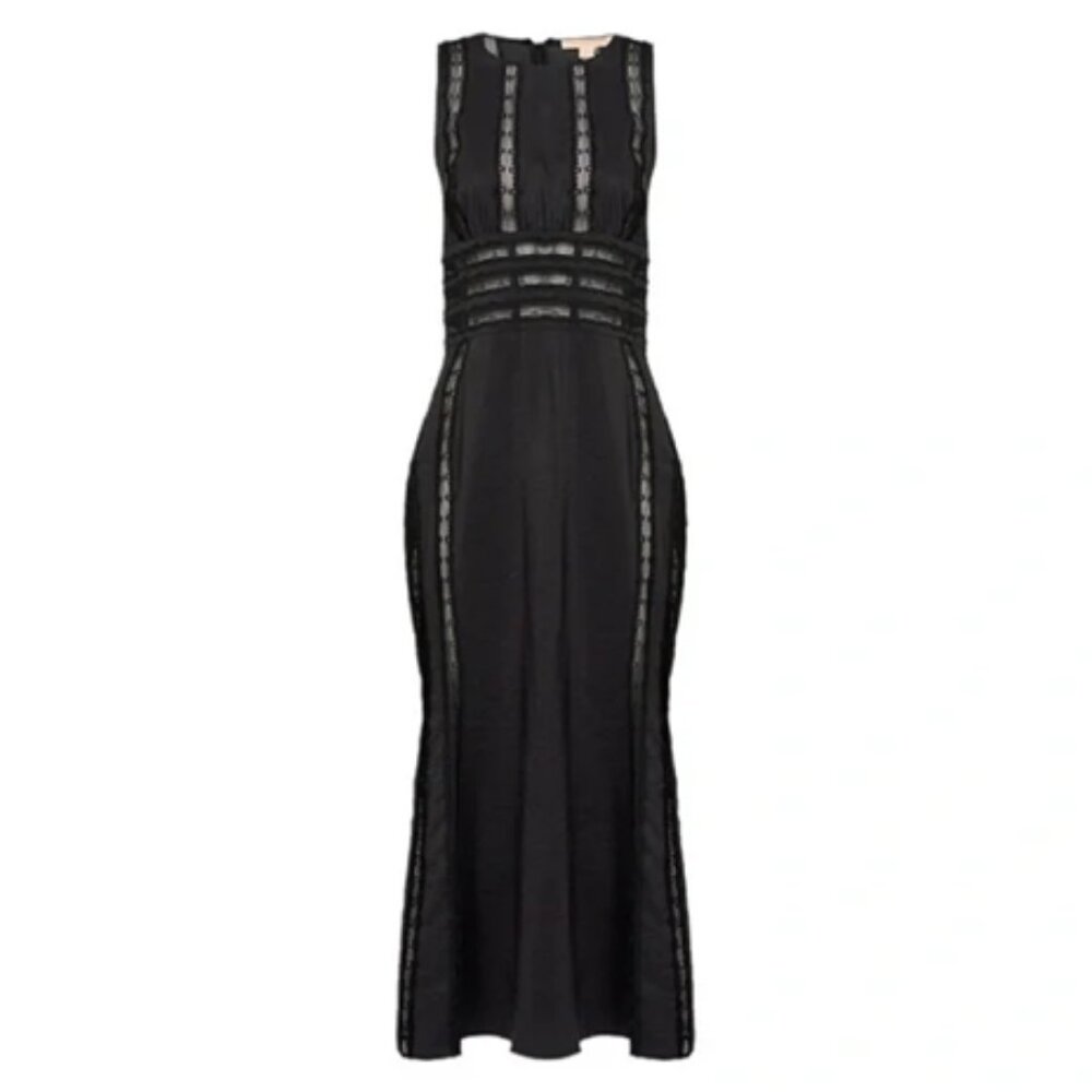 Brock Collection Omayara Lace-trimmed Silk Blend-crepe Dress Black XL